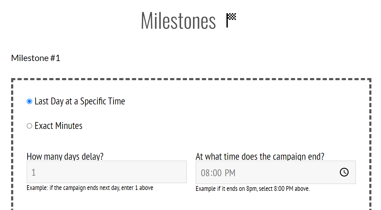 Milestones inside Deadline Dollars